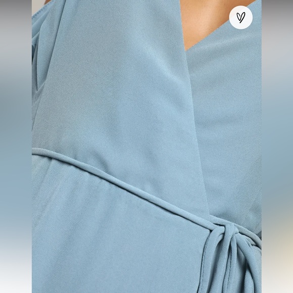 Easy Listening Slate Blue Cold-Shoulder Wrap Maxi Dress - Picture 6 of 11